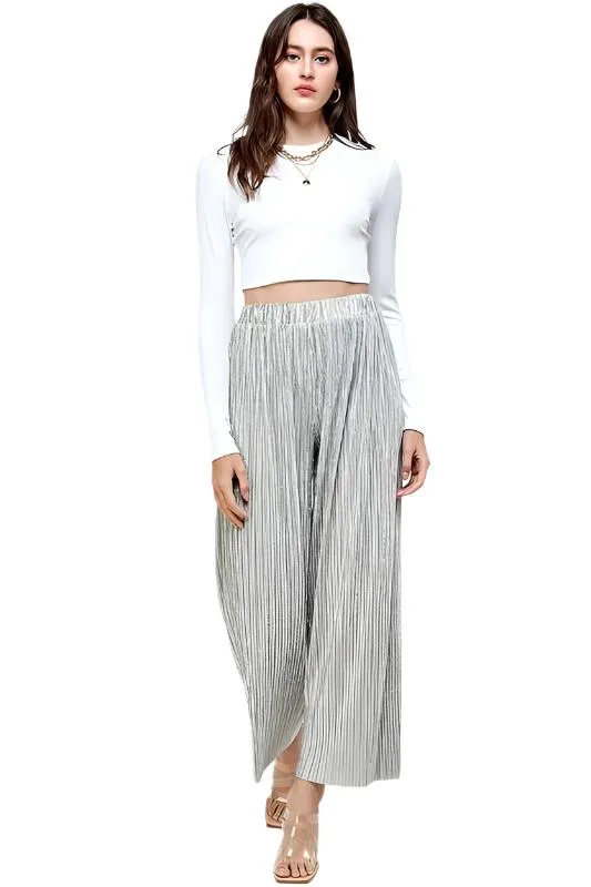 Solid Wide Leg Pants