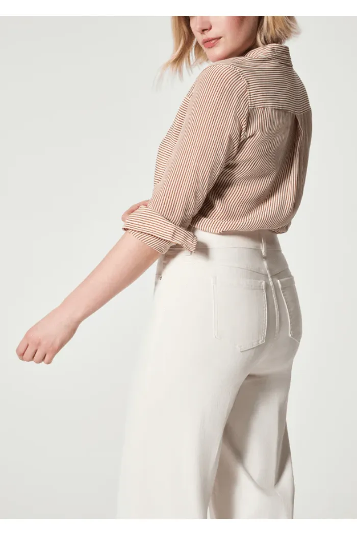 Spanx Seamed Front Wide Leg Ecru Wash