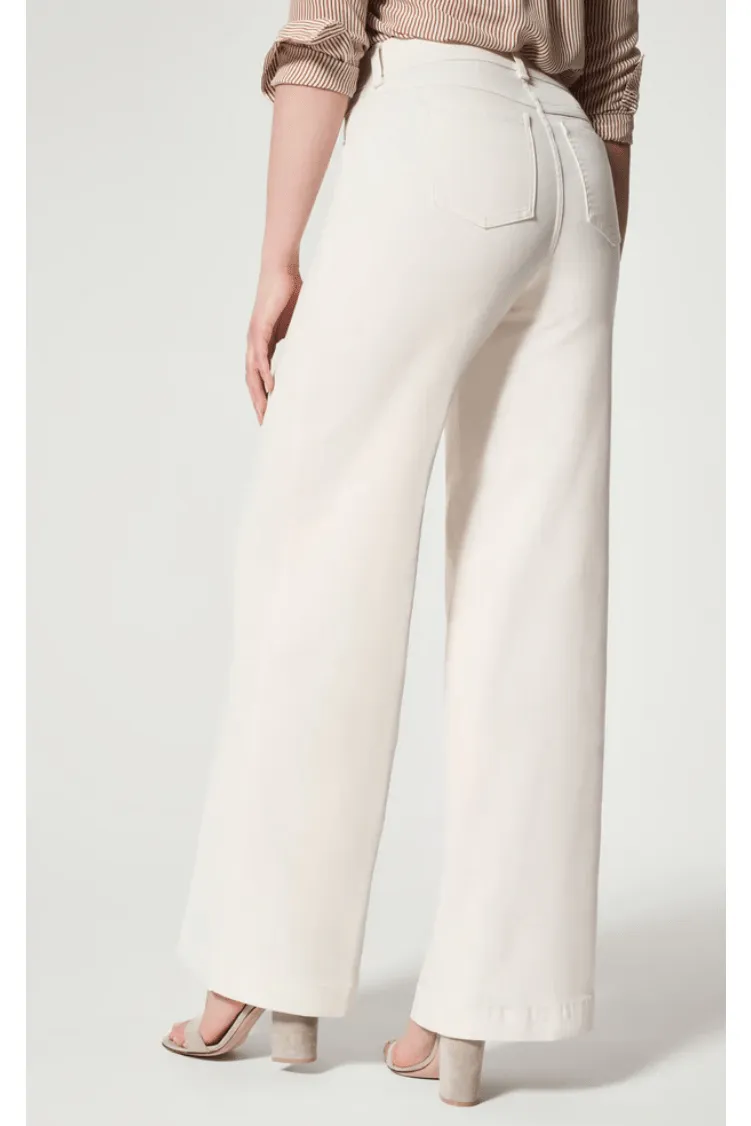 Spanx Seamed Front Wide Leg Ecru Wash