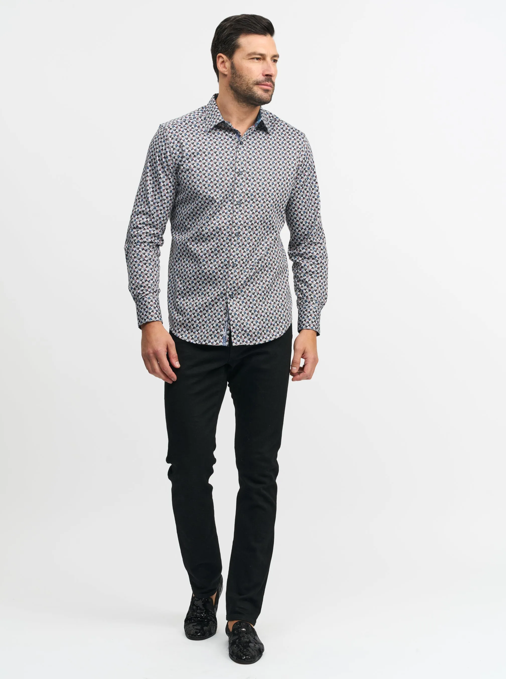 SPUN OUT LONG SLEEVE BUTTON DOWN SHIRT