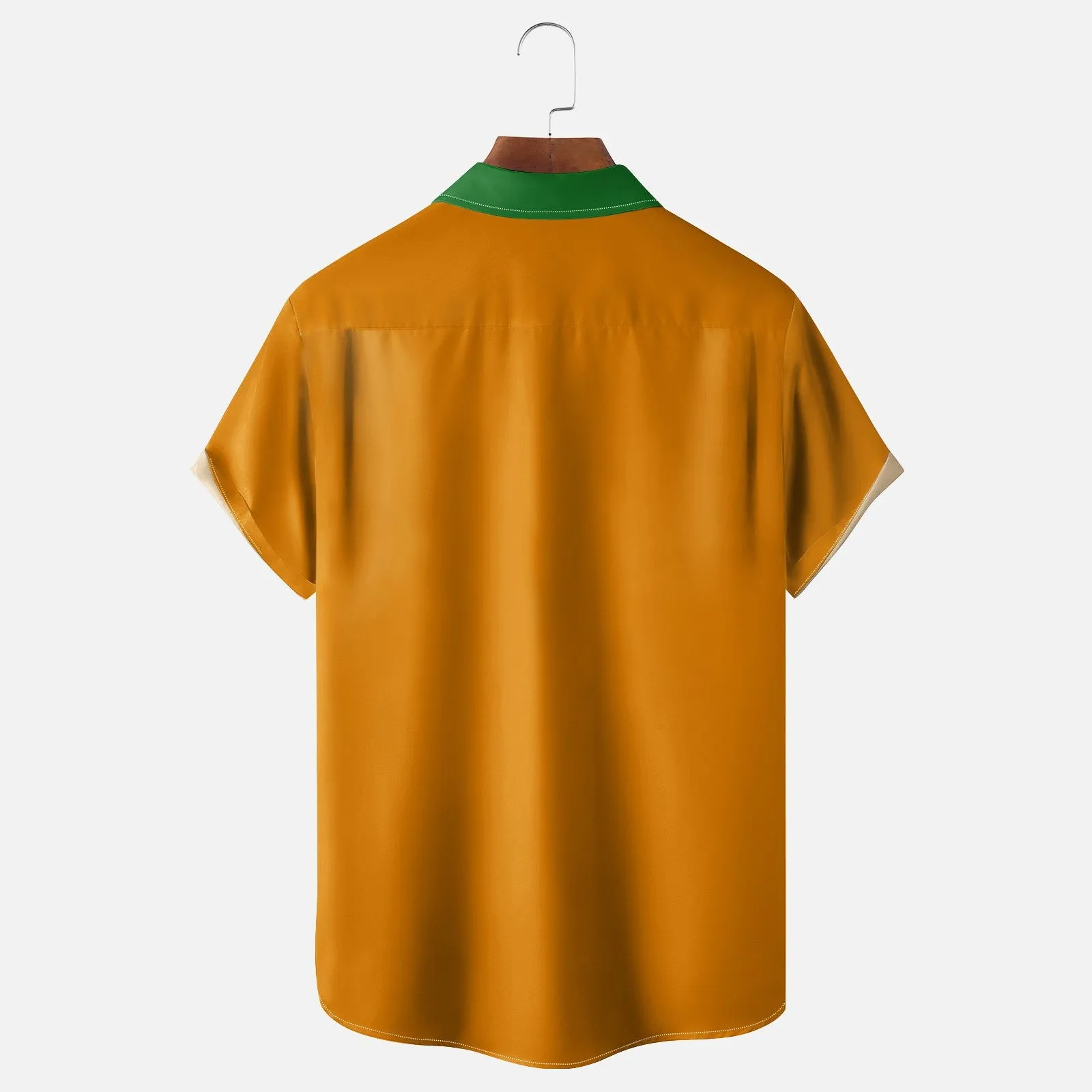 St. Patrick's Day Shamrock Chest Pocket Casual Bowling Shirt