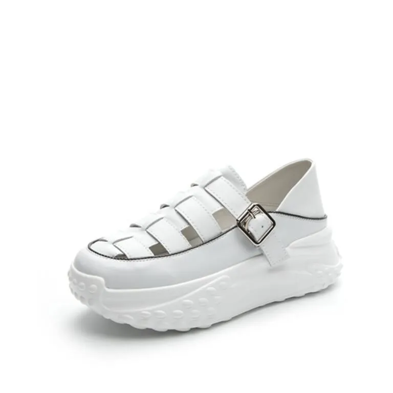 Strappy Leather Casual Shoes For Petite Feet MS95