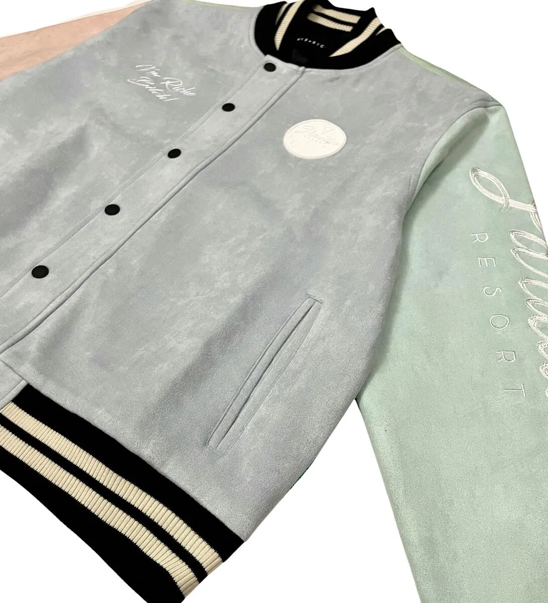 Streetwear Clothing Line: VIE RICHE - Yacht Club Suede Letterman Bomber