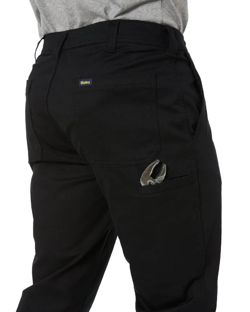 Stretch Cotton Drill Work Pants - Black