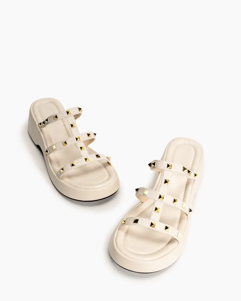 Studded Comfort Dressy Summer Platform Wedge Sandals