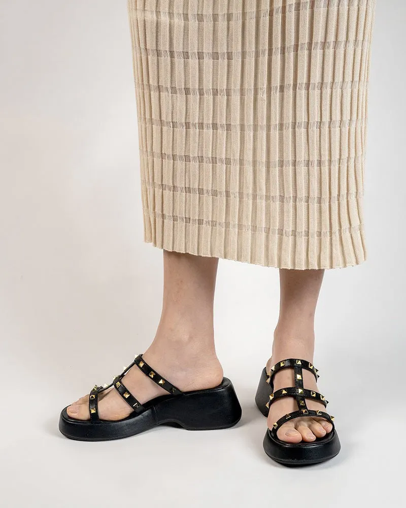 Studded Comfort Dressy Summer Platform Wedge Sandals