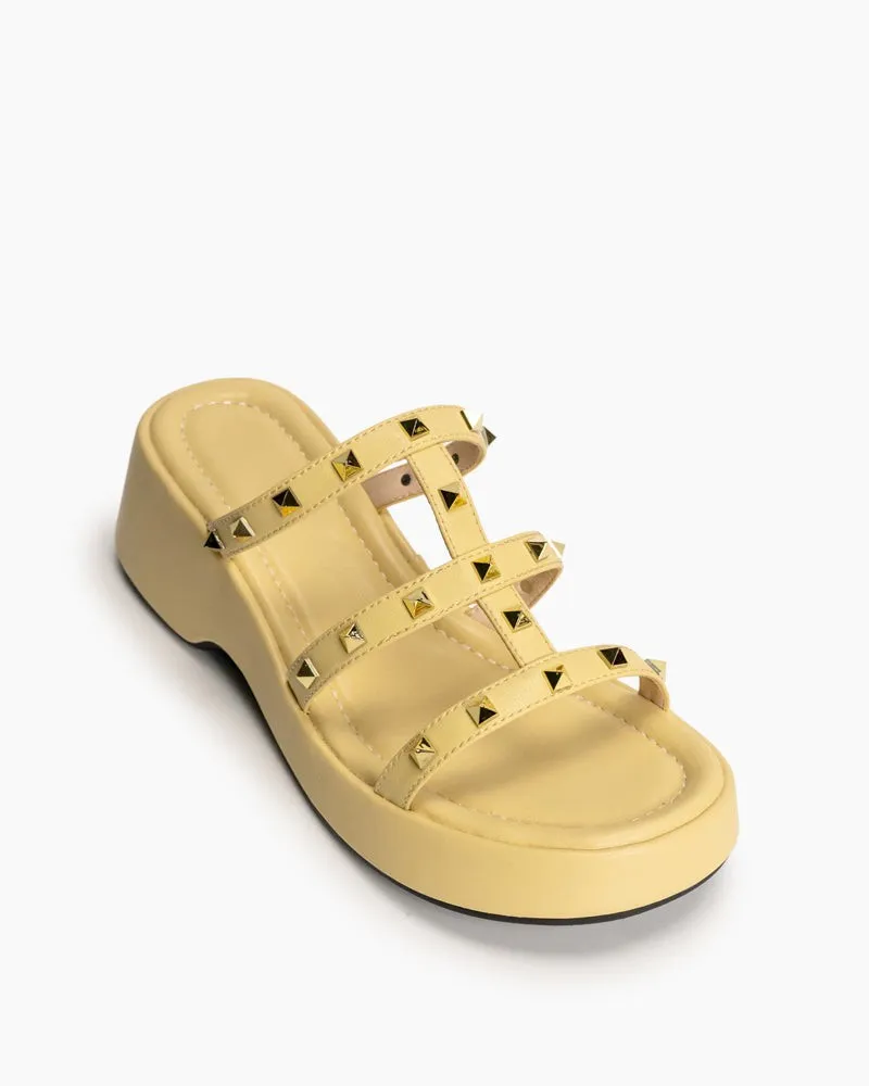 Studded Comfort Dressy Summer Platform Wedge Sandals