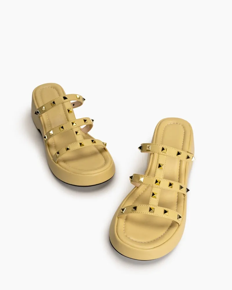 Studded Comfort Dressy Summer Platform Wedge Sandals
