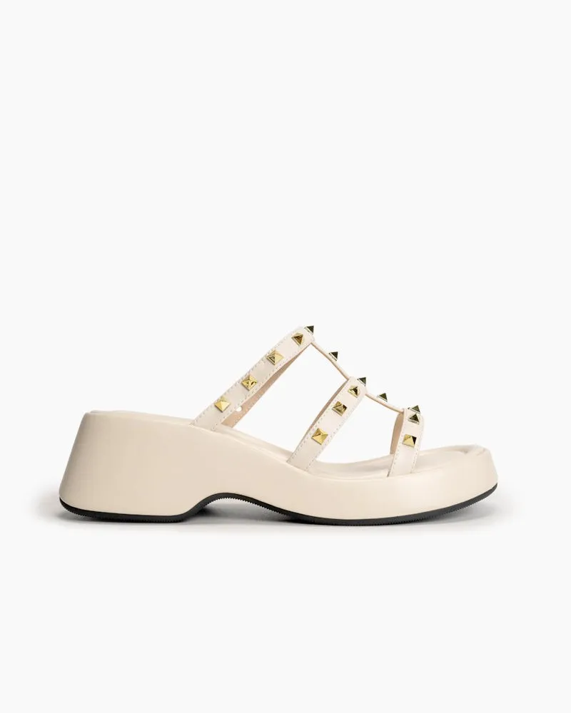 Studded Comfort Dressy Summer Platform Wedge Sandals