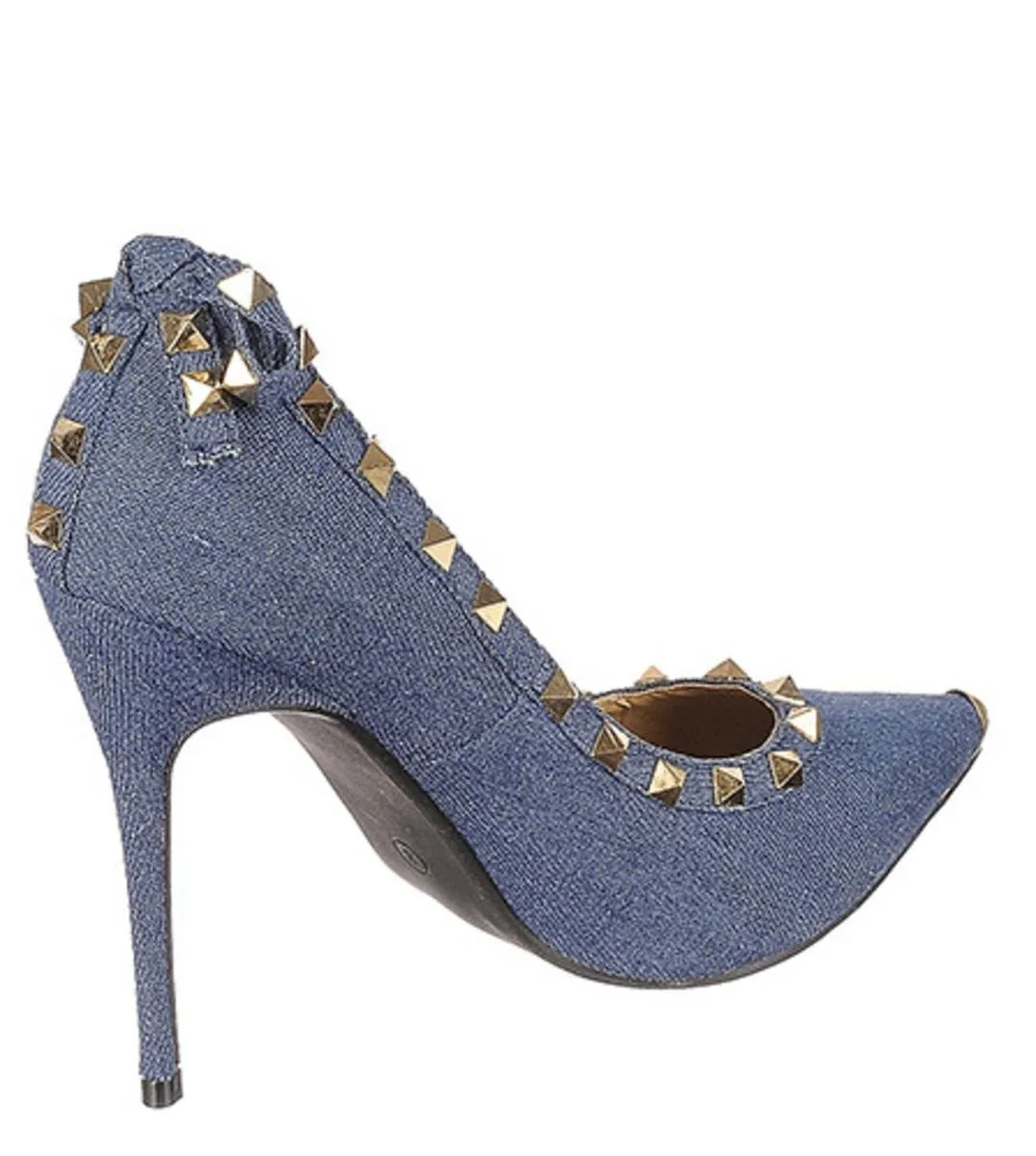 Studded High Heel Mandi-07 Blue