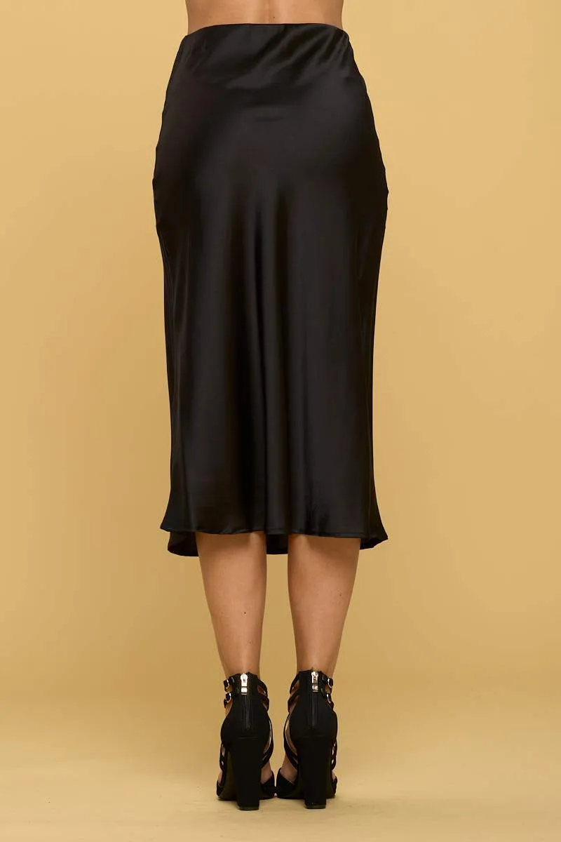 Stylish Satin Midi Skirt