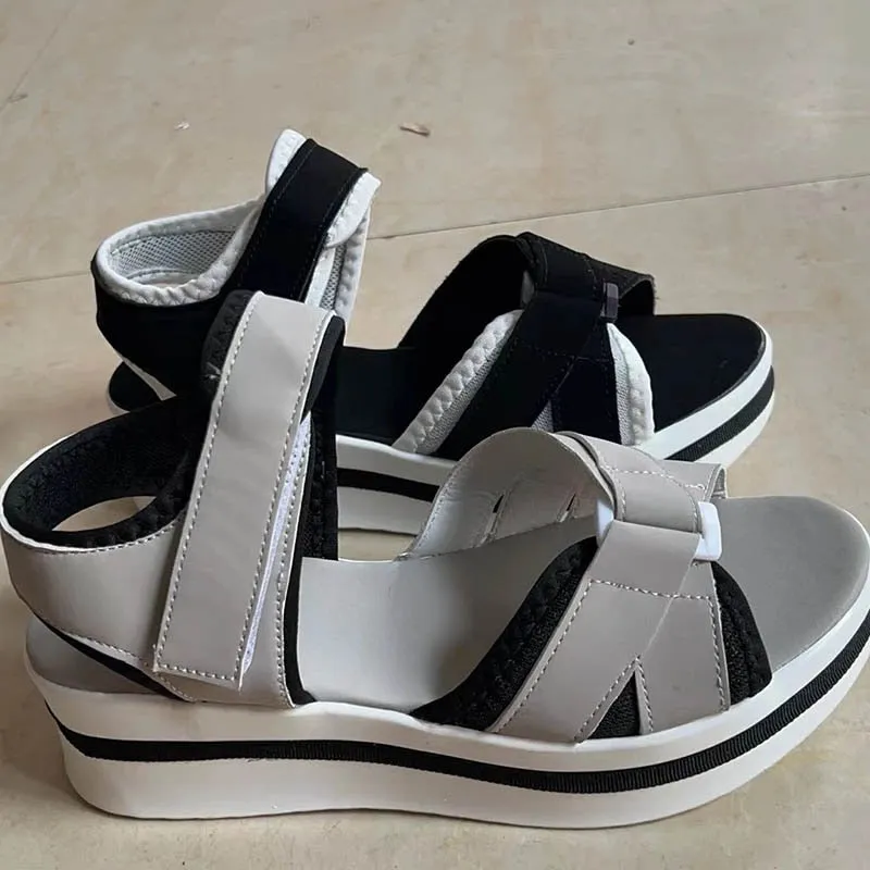 Summer Sandals For Women Casual Mid Heels Shoes Wedges Comfortable Platform Peep Toe Female Fashion Designer Sandalias 2023 New