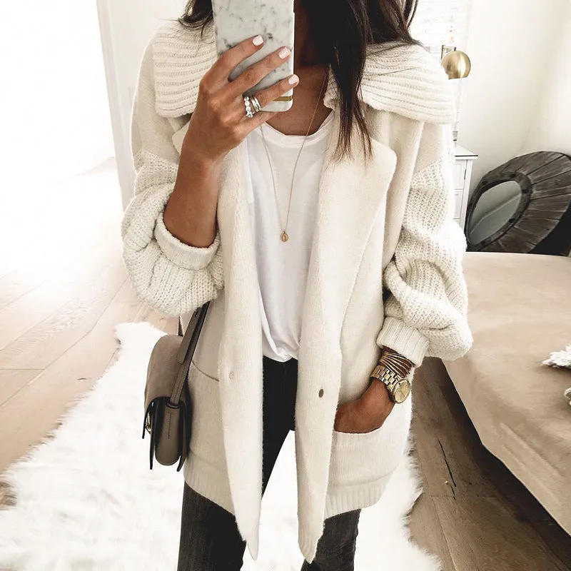 Sweater coat solid color