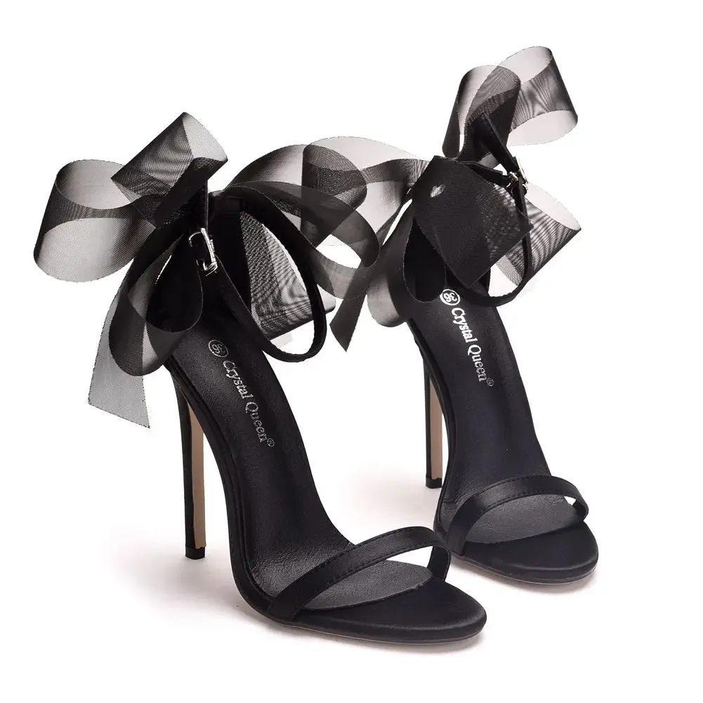Sweet Bow Knot Ankle Strap Thin High Heels Sandals