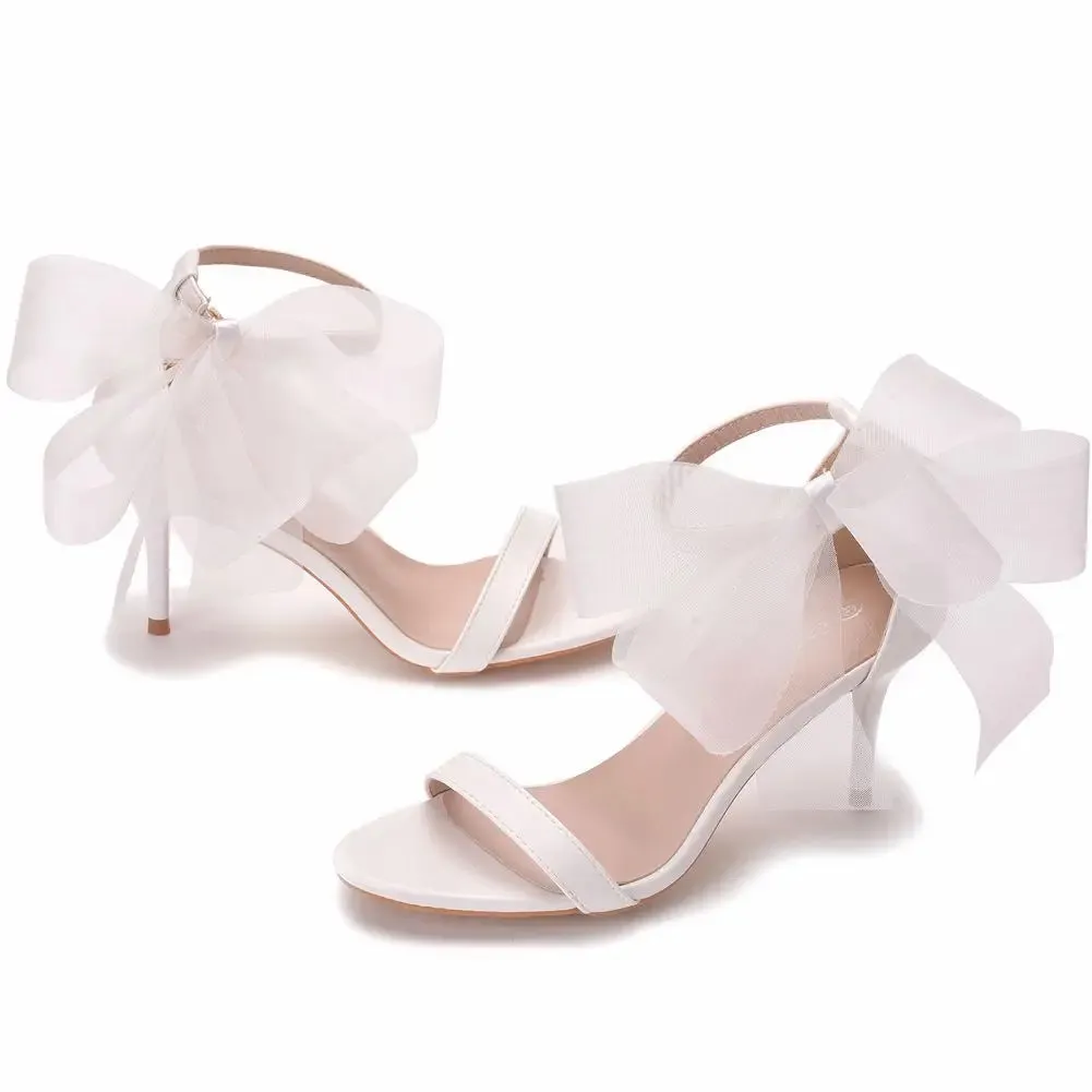 Sweet Bow Knot Ankle Strap Thin High Heels Sandals