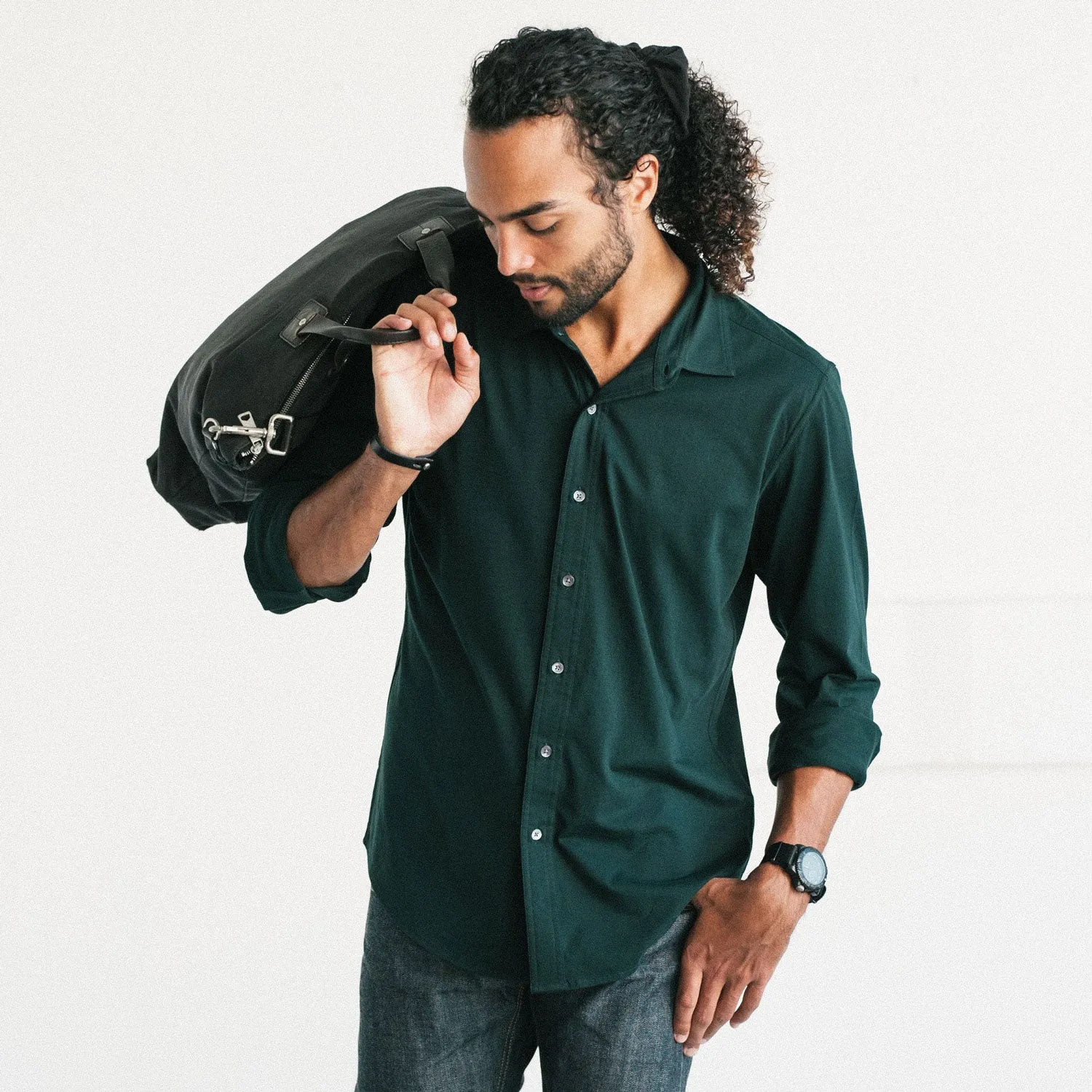 T-Shirt Shirt - Dark Forest Green Cotton Jersey