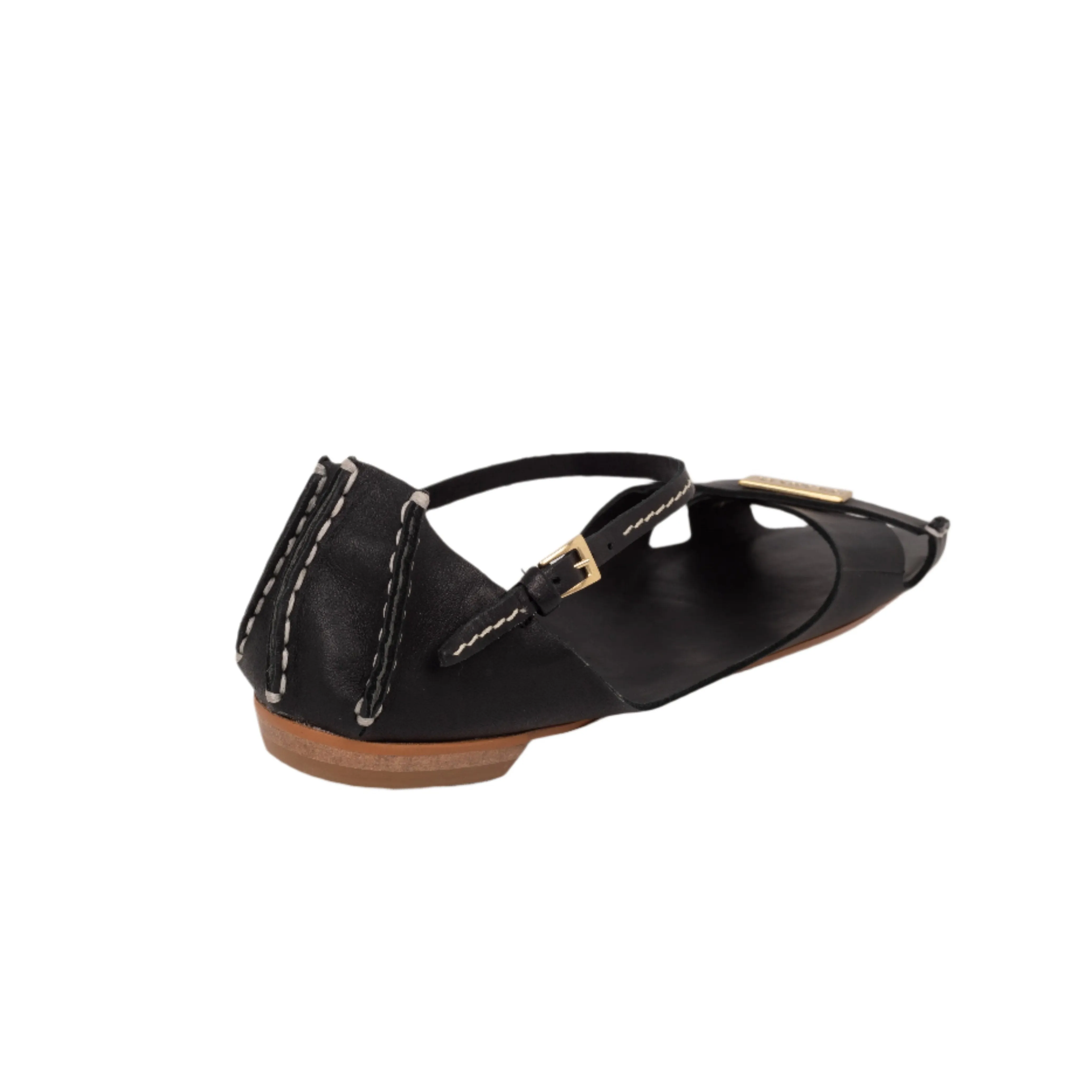 Tajali Leather Sandals - Black
