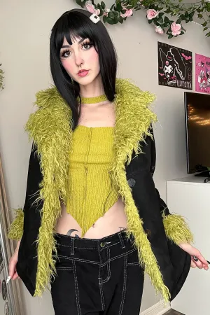 Tan 2000's Faux Fur Jacket