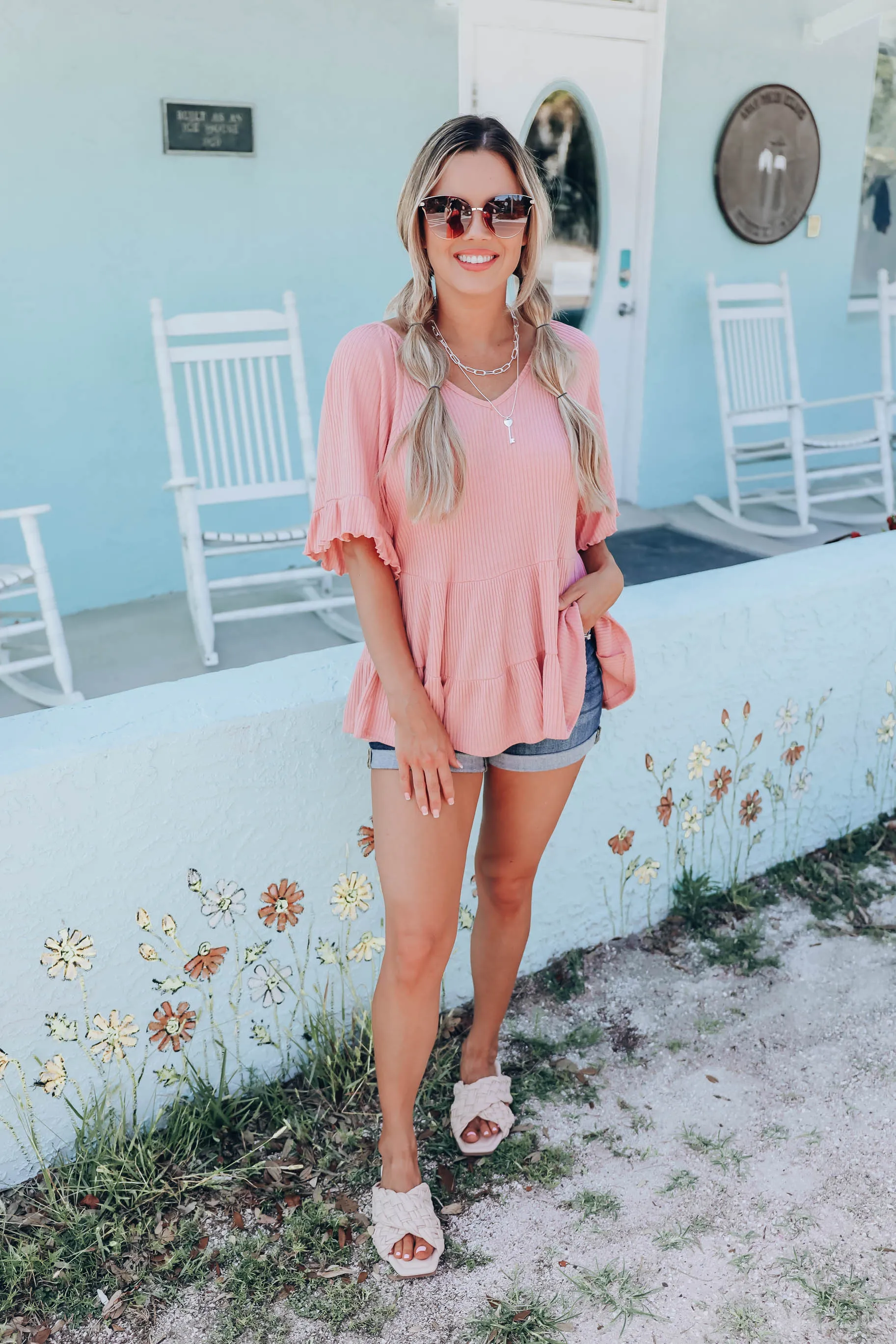Tessa Tri-Blend Top - Dusty Pink