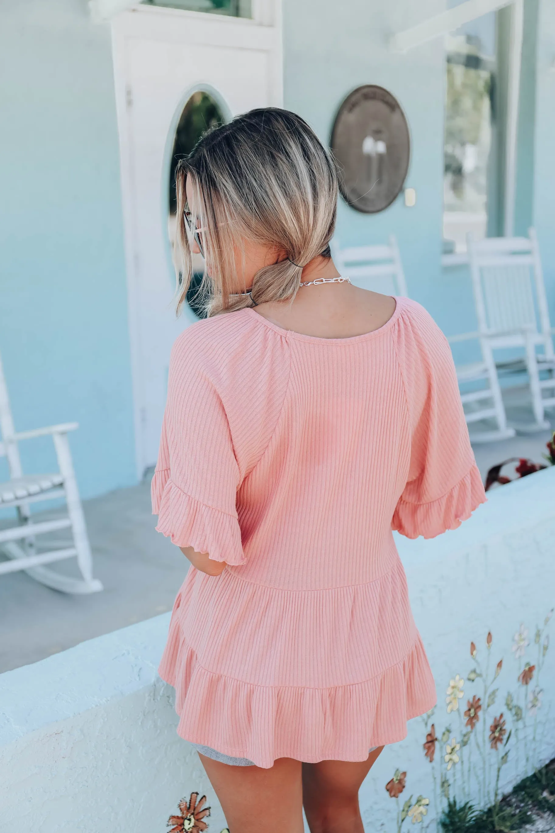 Tessa Tri-Blend Top - Dusty Pink