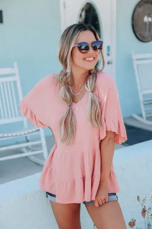 Tessa Tri-Blend Top - Dusty Pink