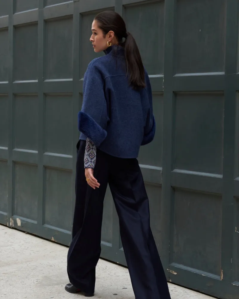 The Maren Wool Jacket with Mink Fur Trim