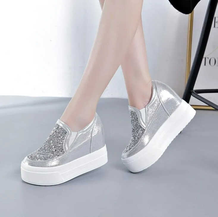 Thicksole Inner Heel Glitter Casual Shoes GS210
