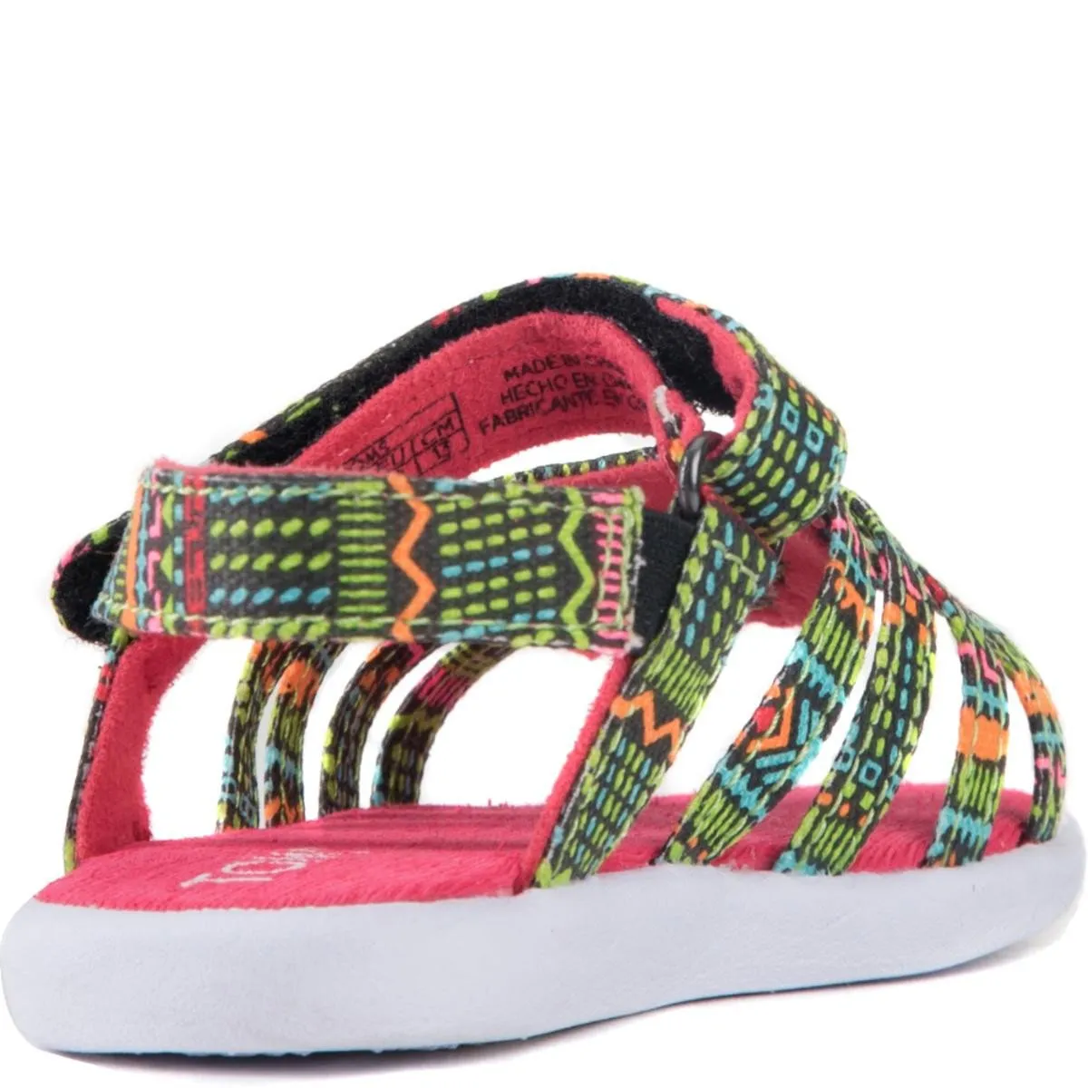 Tiny Toms: Huarache Black Textile Tribal Geo Sandals