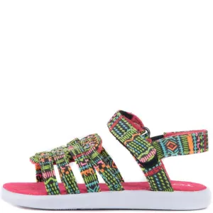 Tiny Toms: Huarache Black Textile Tribal Geo Sandals