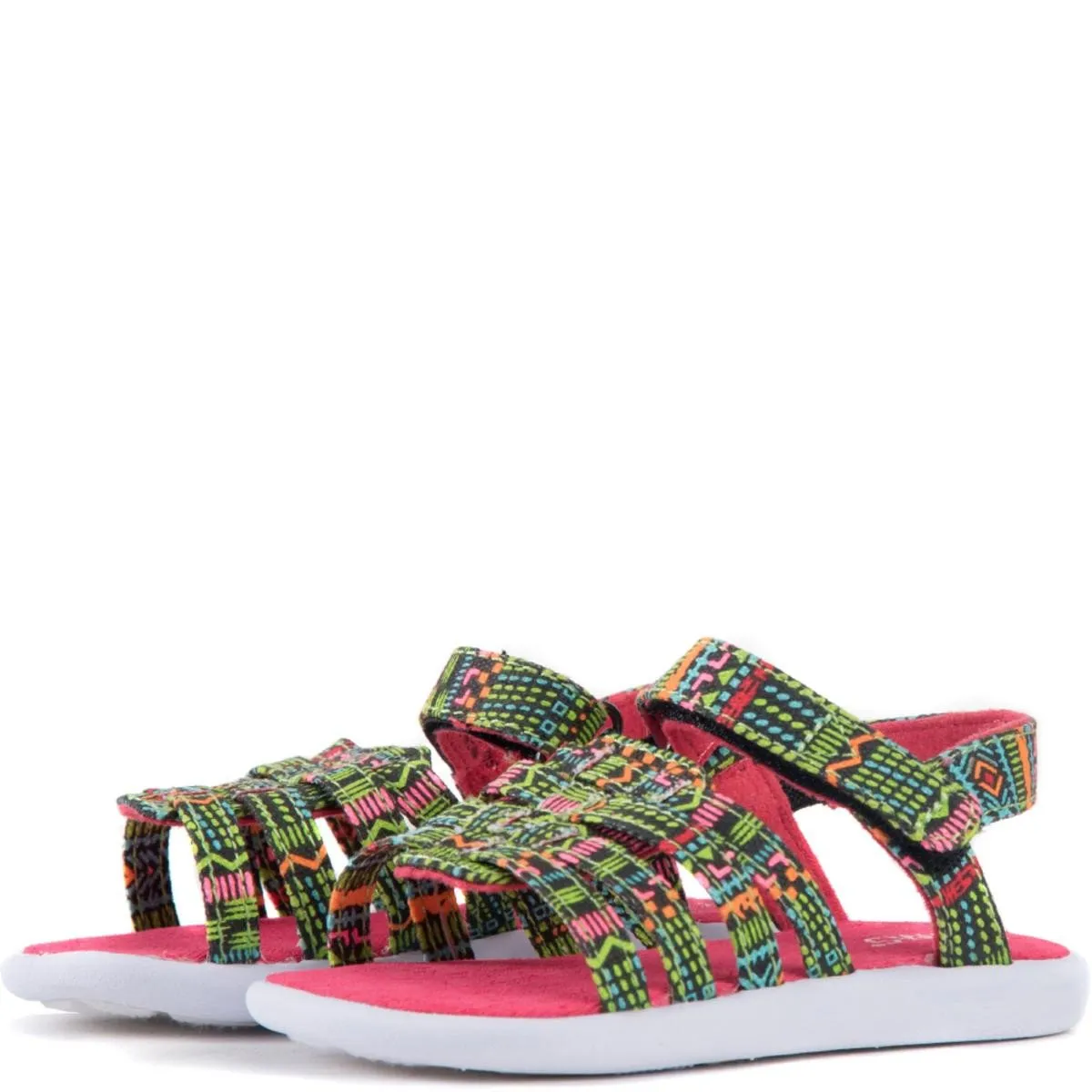 Tiny Toms: Huarache Black Textile Tribal Geo Sandals