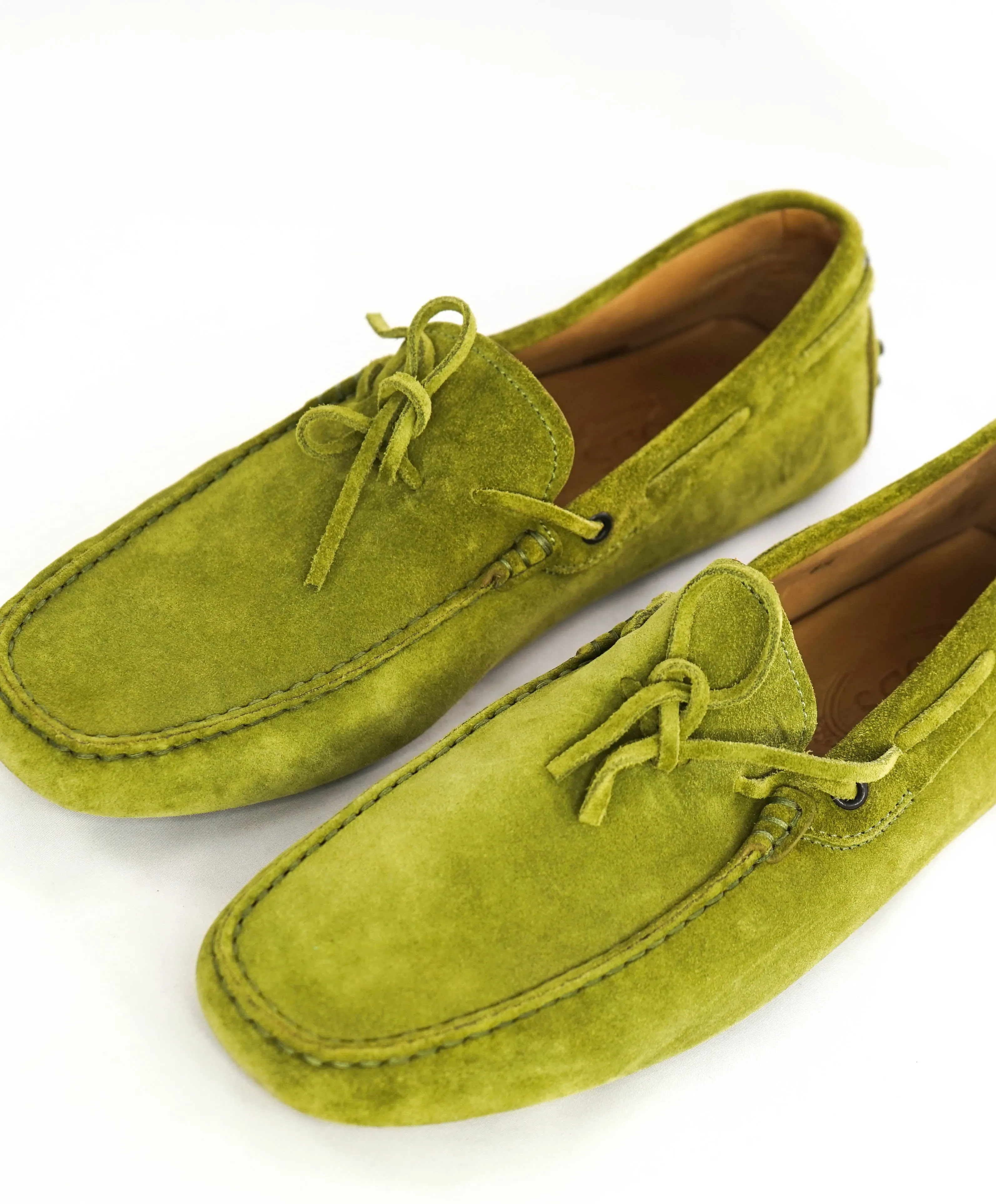 TOD’S - Green Suede Knot Front “Mocassino Gommini” Loafers - 9.5 (8.5)