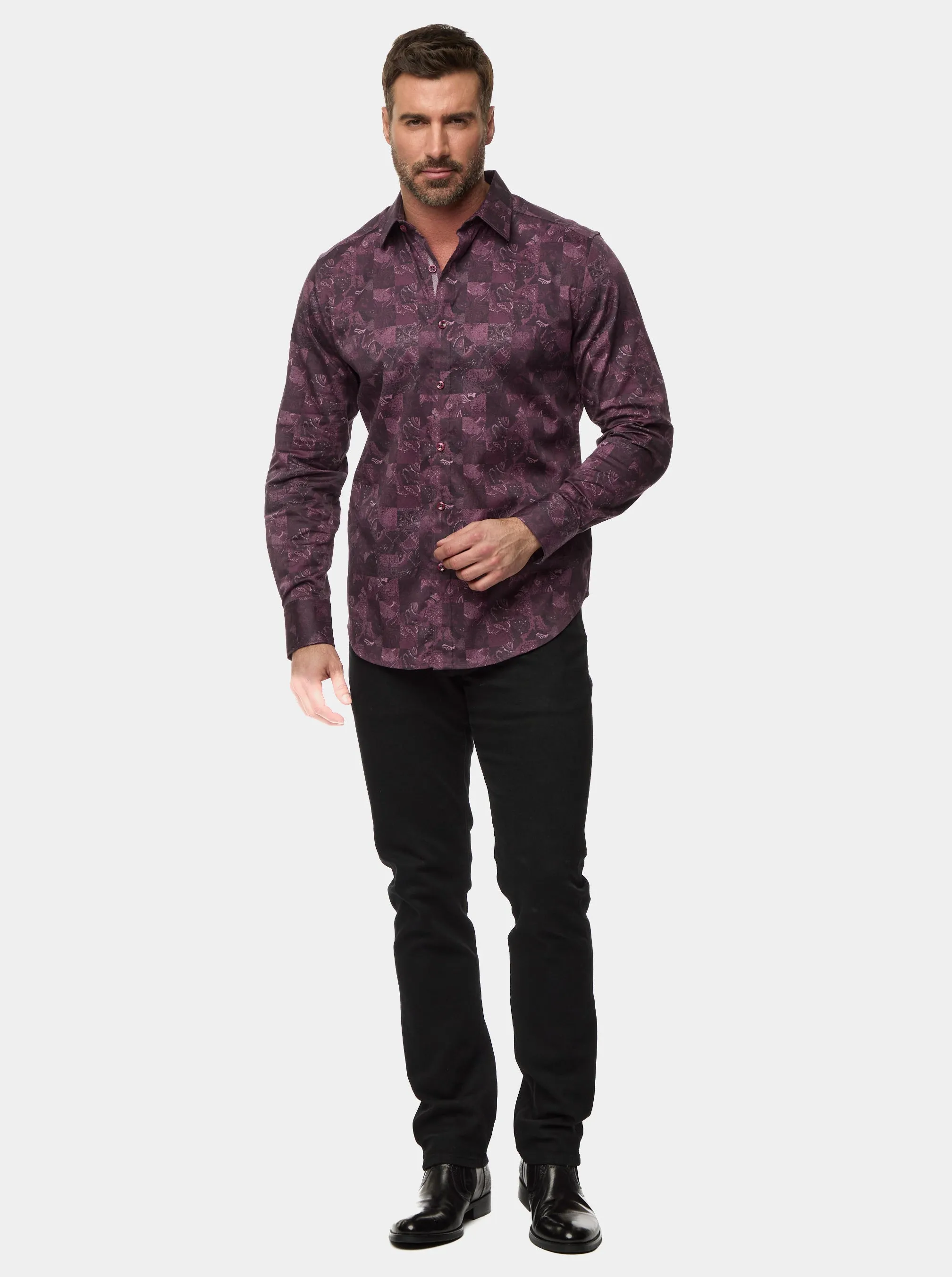 TOURNEAU LONG SLEEVE BUTTON DOWN SHIRT