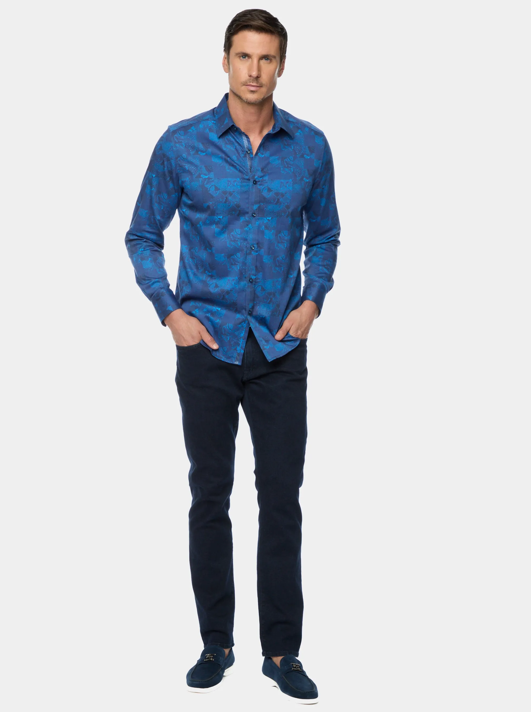 TOURNEAU LONG SLEEVE BUTTON DOWN SHIRT