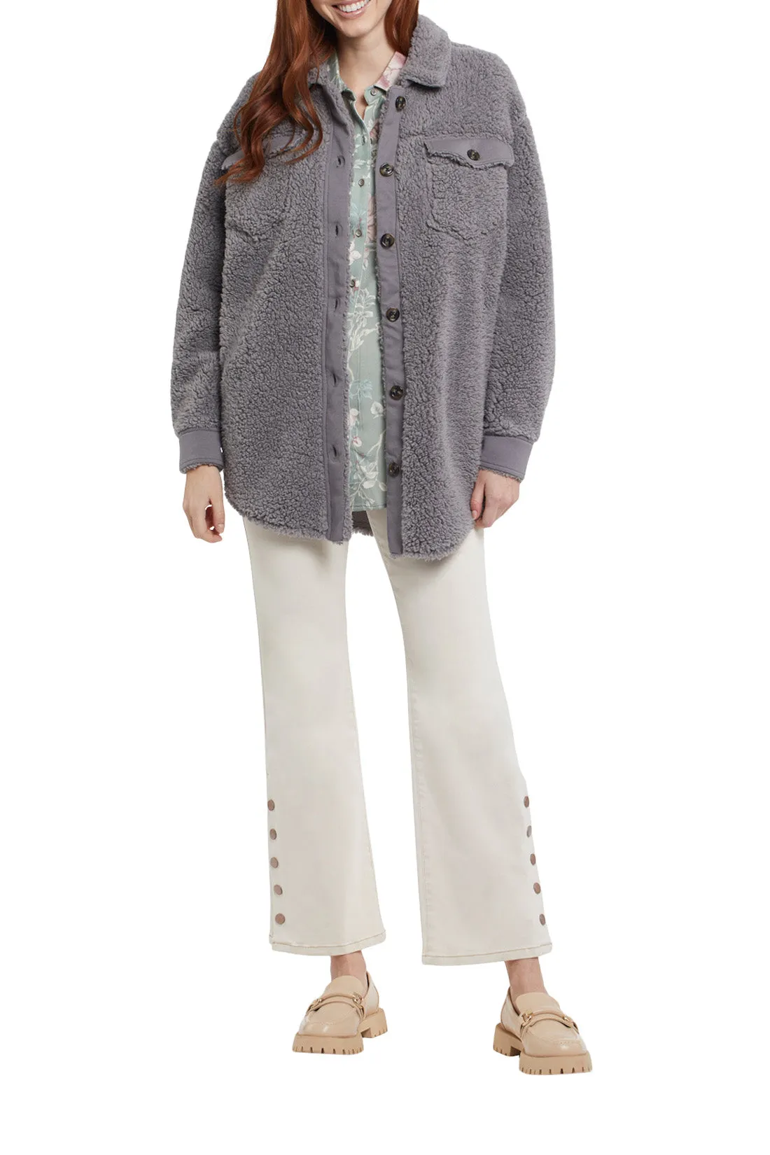 Tribal Faux Sherpa Shacket