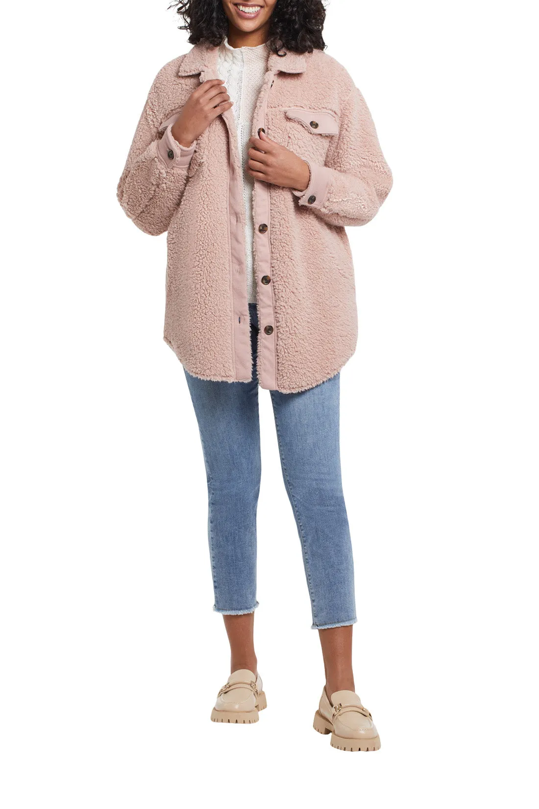 Tribal Faux Sherpa Shacket