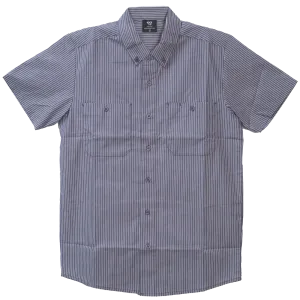 VB775GW - Men's Grey Work Shirts with White Strips