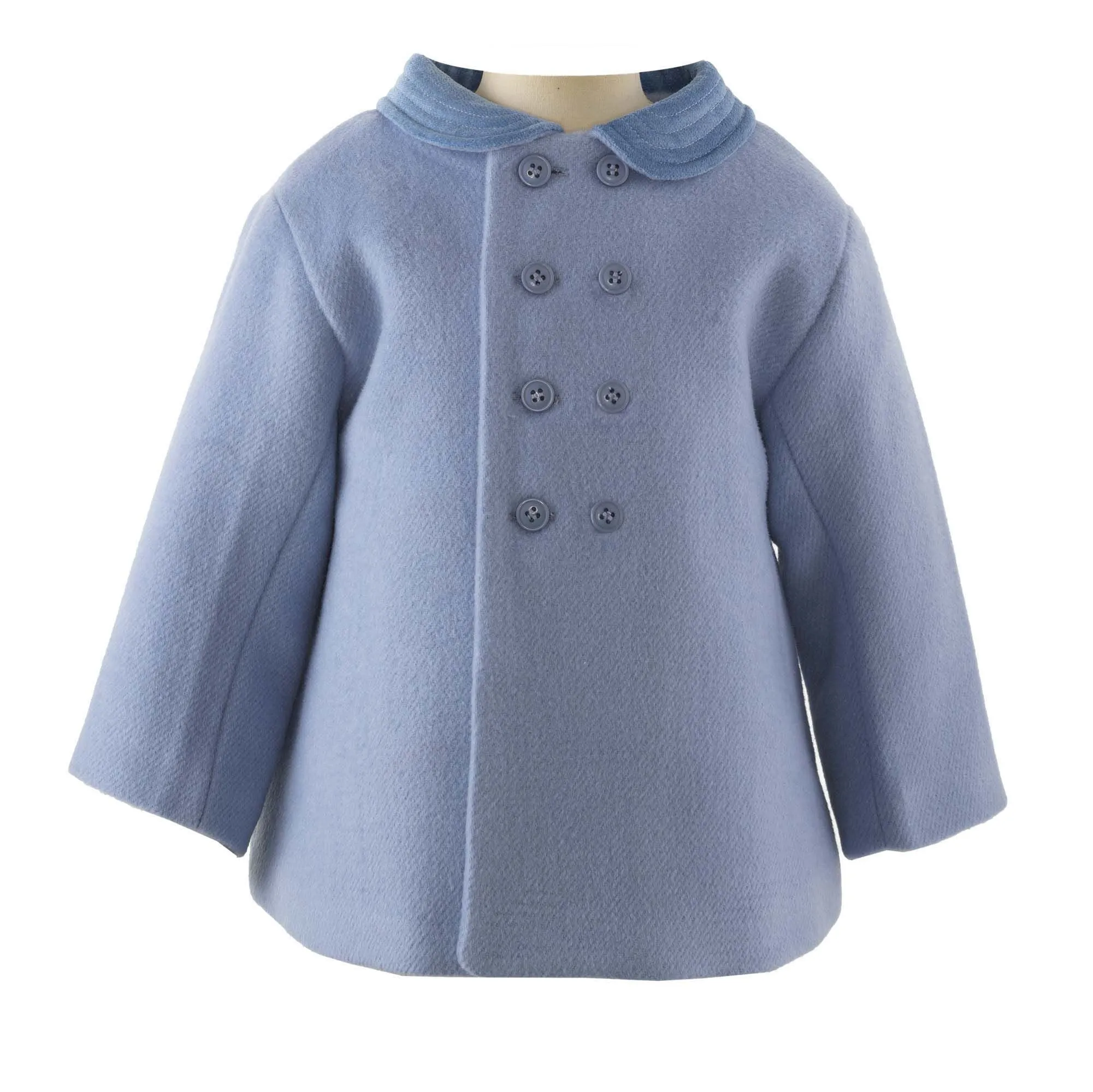 Velvet Trim Pram Coat | Pink or Blue