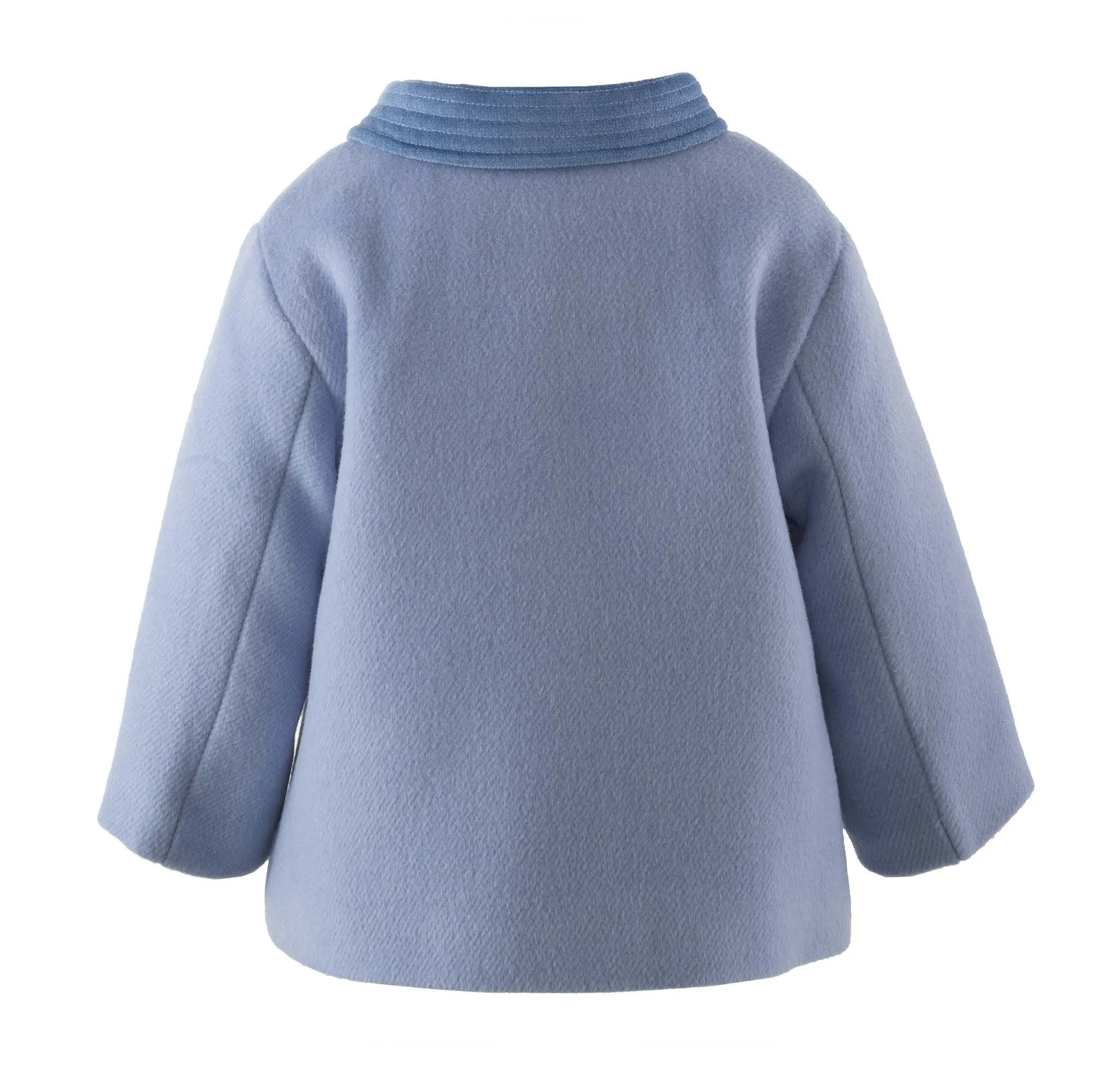 Velvet Trim Pram Coat | Pink or Blue