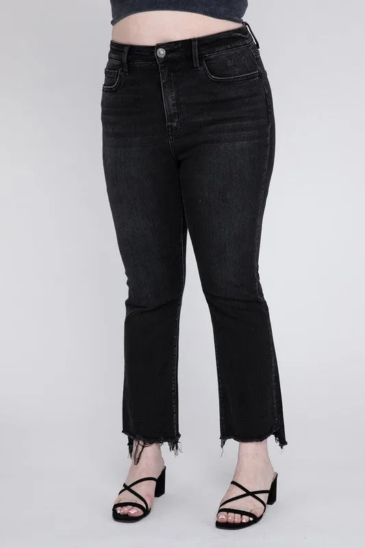 VERVET by Flying Monkey Plus Size High Rise Crop Flare Jeans