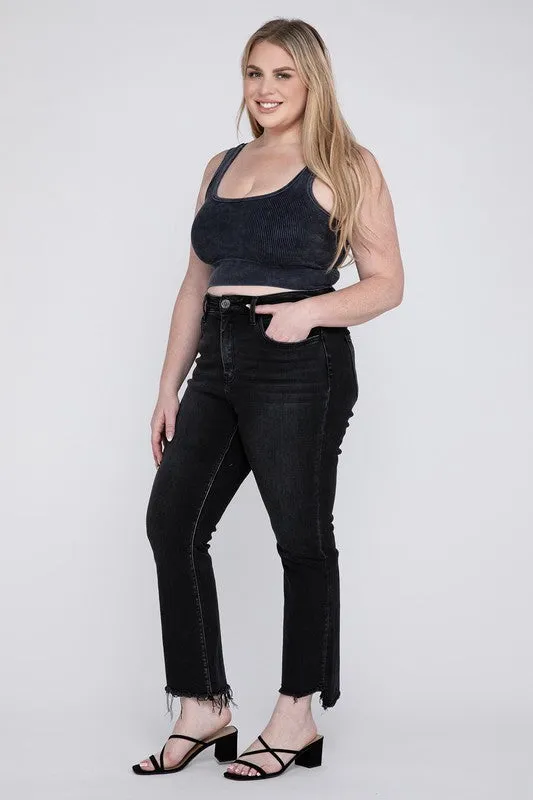 VERVET by Flying Monkey Plus Size High Rise Crop Flare Jeans