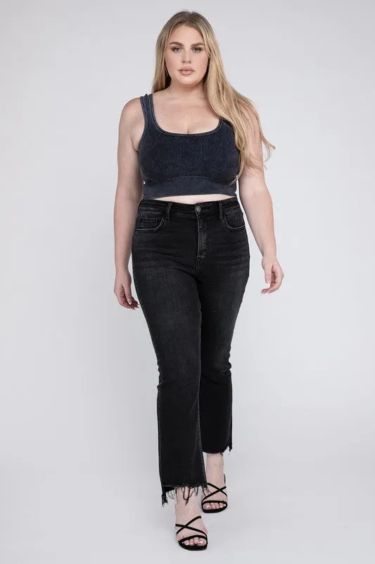 VERVET by Flying Monkey Plus Size High Rise Crop Flare Jeans