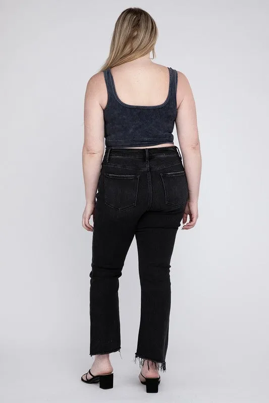 VERVET by Flying Monkey Plus Size High Rise Crop Flare Jeans
