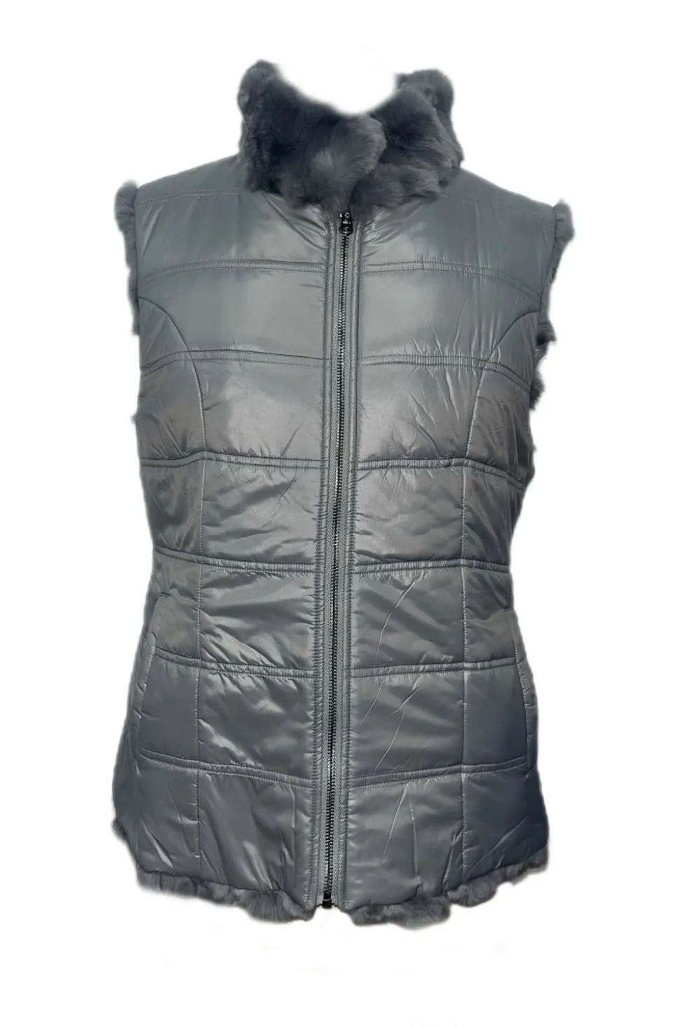 Vest, Reversible Genuine Rex Rabbit Fur - Linda Richards - FK260
