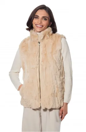 Vest, Reversible Genuine Rex Rabbit Fur - Linda Richards - FK260