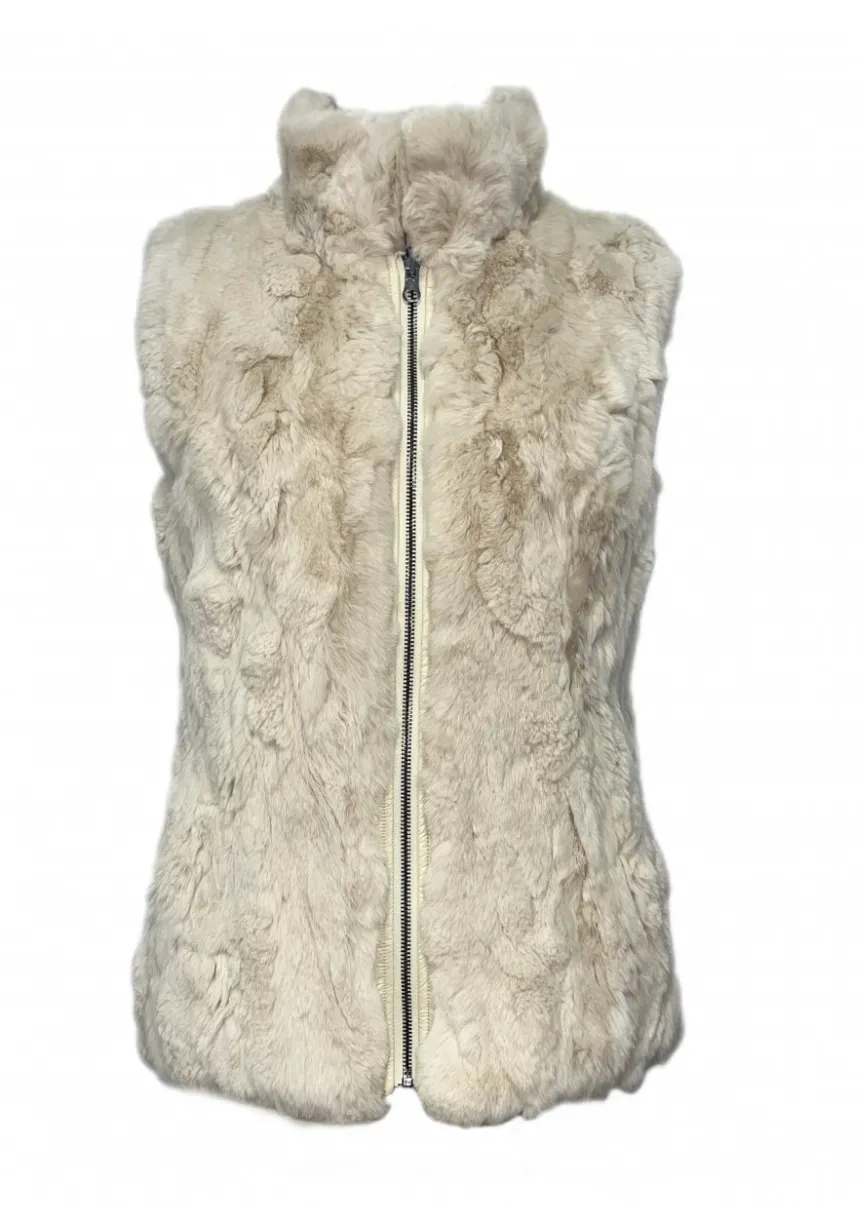 Vest, Reversible Genuine Rex Rabbit Fur - Linda Richards - FK260