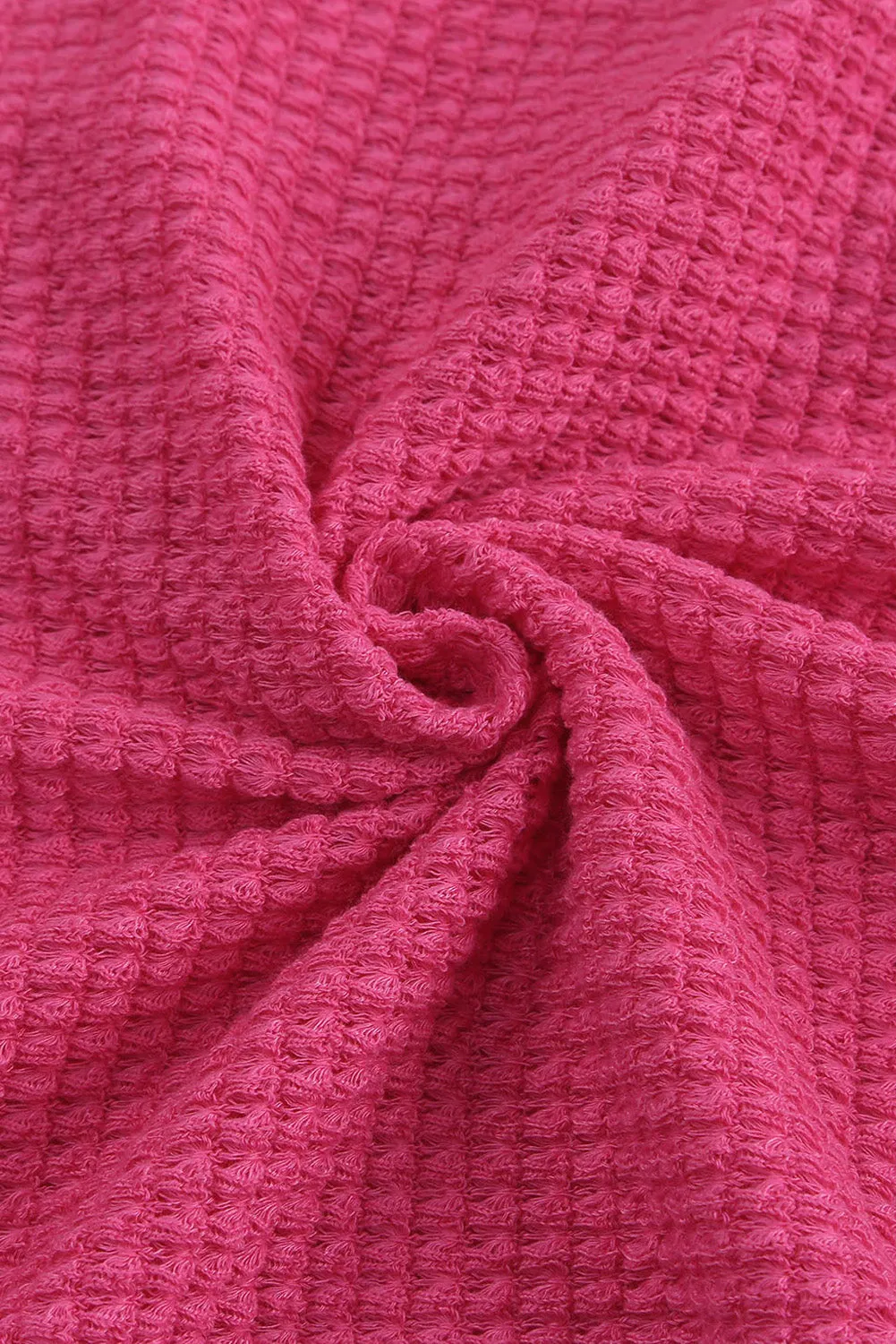 Waffle Knit Button Up Casual Shirt