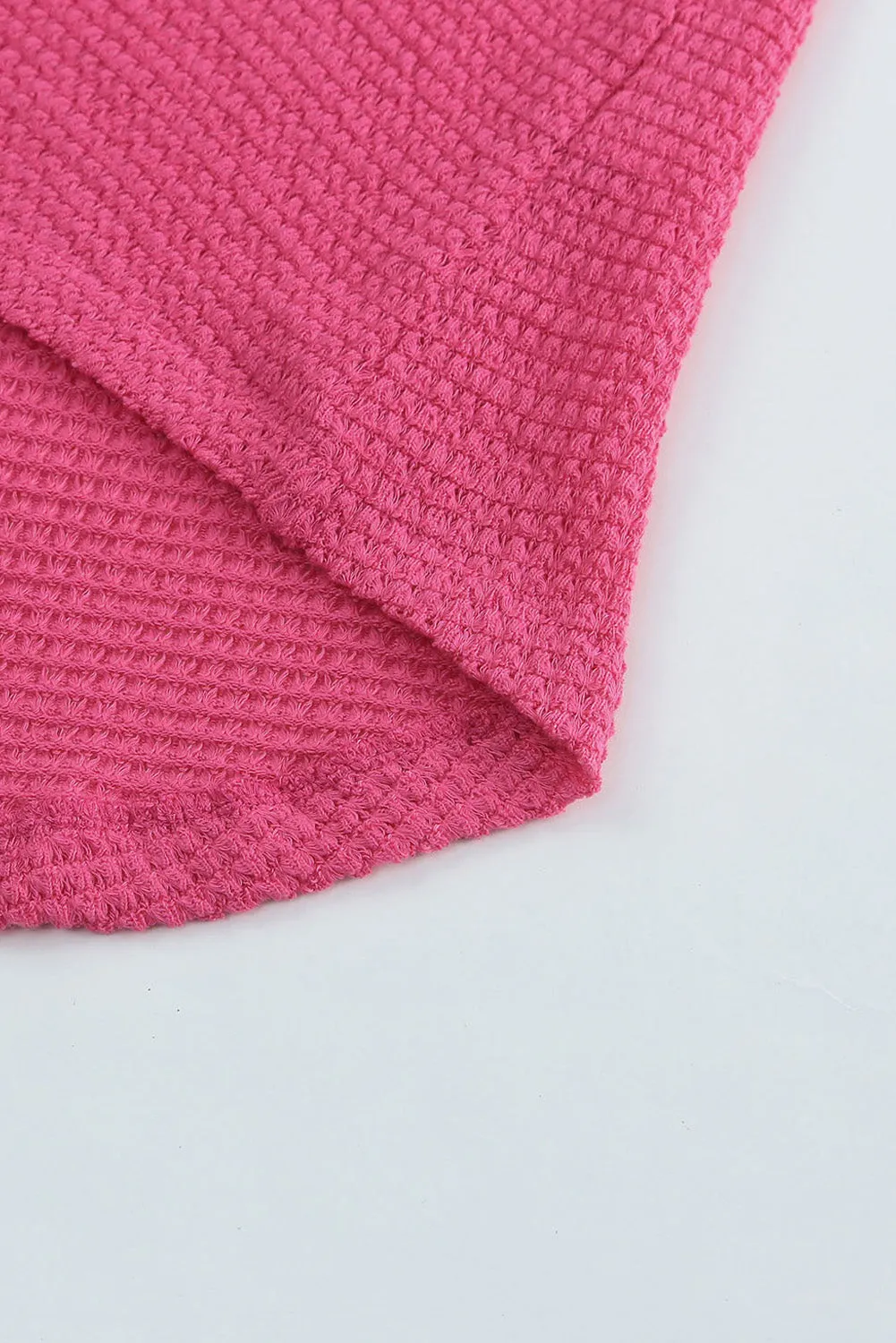 Waffle Knit Button Up Casual Shirt