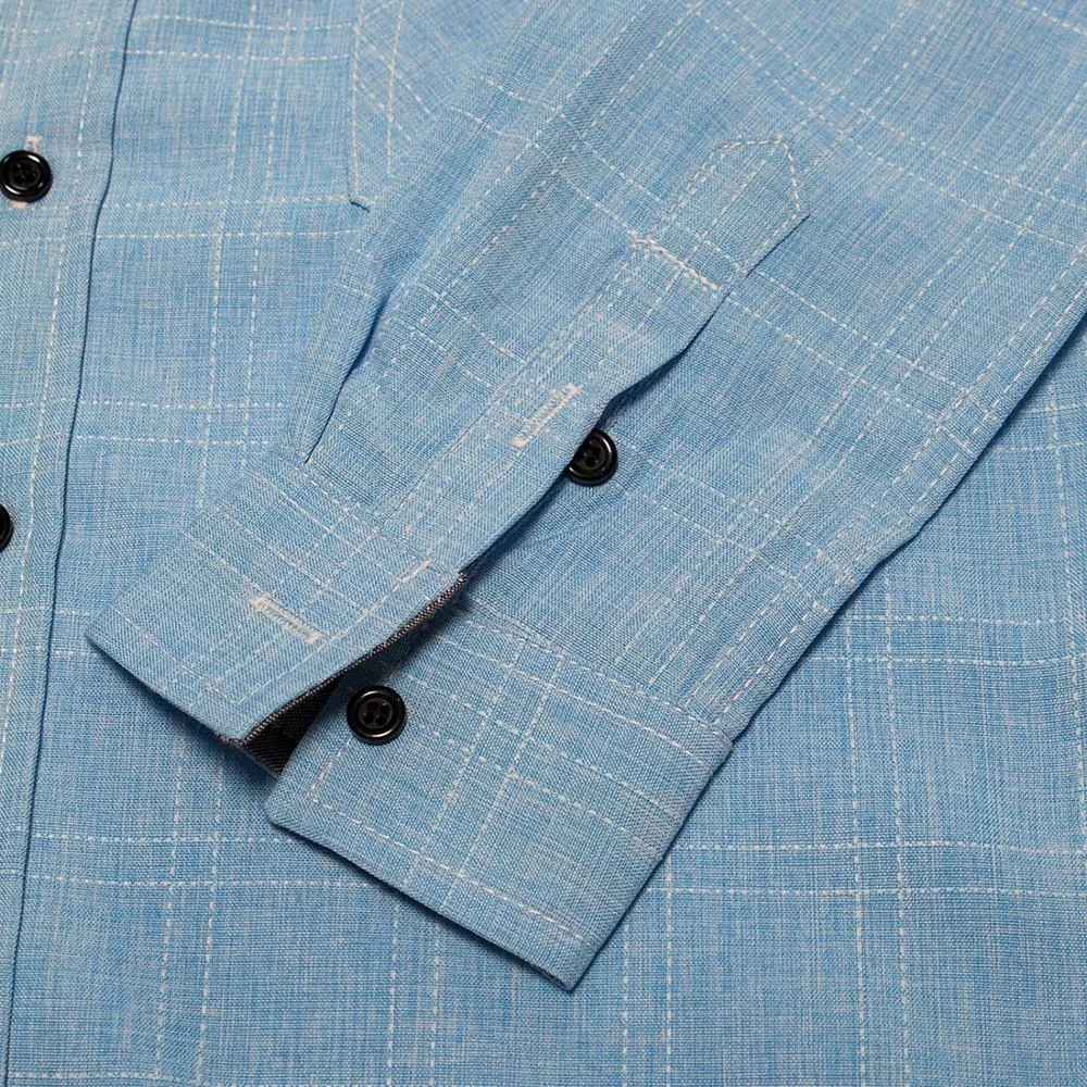 West Louis™ 100% Cotton Plain Plaid Shirt