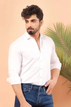 White Casual Shirt FS Slim Fit