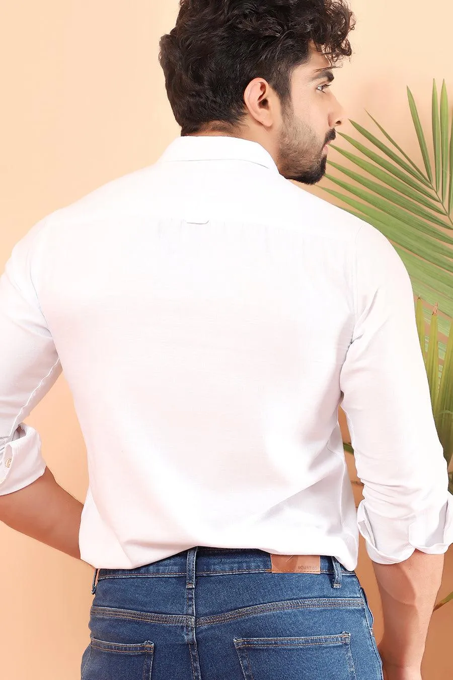 White Casual Shirt FS Slim Fit